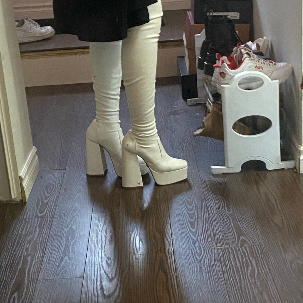 Windsorsmith HIGH KNEE boots WHITE